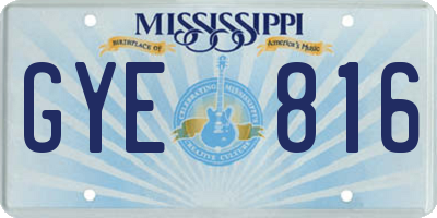 MS license plate GYE816