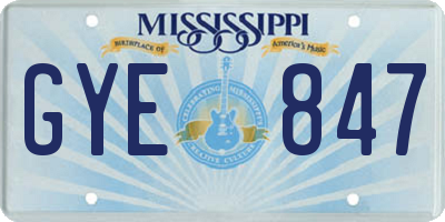MS license plate GYE847