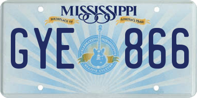 MS license plate GYE866