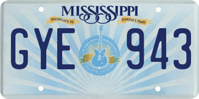 MS license plate GYE943