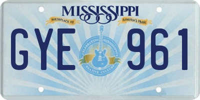 MS license plate GYE961