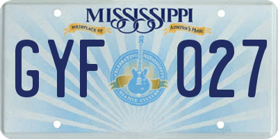 MS license plate GYF027