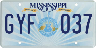 MS license plate GYF037