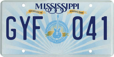MS license plate GYF041