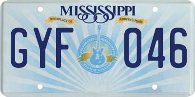 MS license plate GYF046