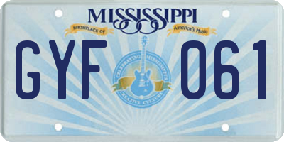 MS license plate GYF061