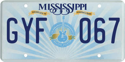 MS license plate GYF067