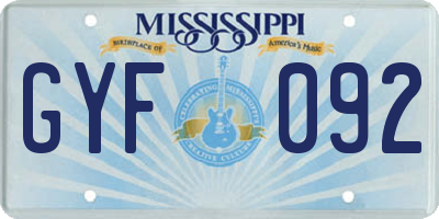 MS license plate GYF092