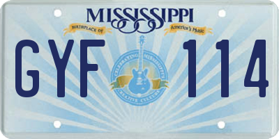 MS license plate GYF114