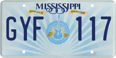 MS license plate GYF117