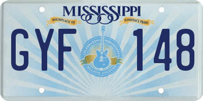 MS license plate GYF148