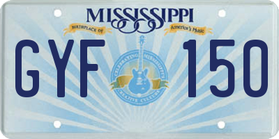 MS license plate GYF150