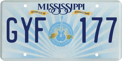MS license plate GYF177