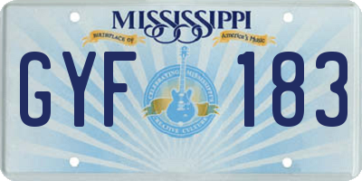 MS license plate GYF183