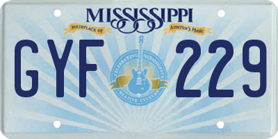 MS license plate GYF229