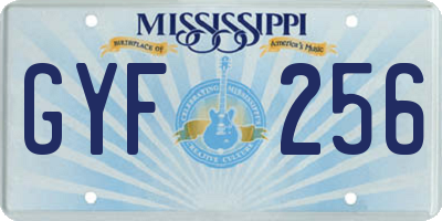 MS license plate GYF256
