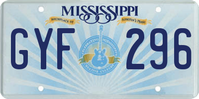 MS license plate GYF296