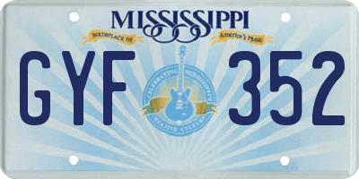 MS license plate GYF352
