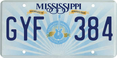 MS license plate GYF384