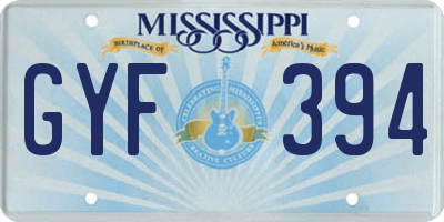 MS license plate GYF394