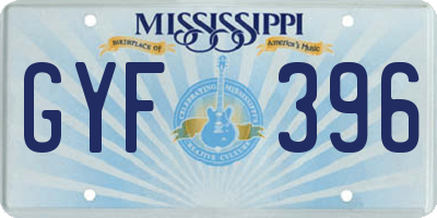 MS license plate GYF396