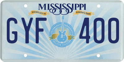 MS license plate GYF400