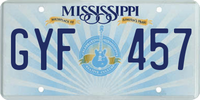 MS license plate GYF457