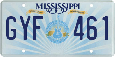 MS license plate GYF461
