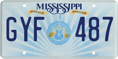 MS license plate GYF487