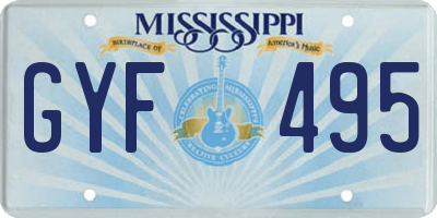 MS license plate GYF495
