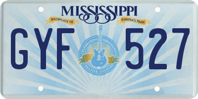 MS license plate GYF527