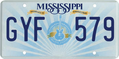 MS license plate GYF579