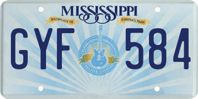 MS license plate GYF584