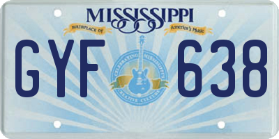 MS license plate GYF638
