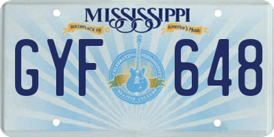 MS license plate GYF648