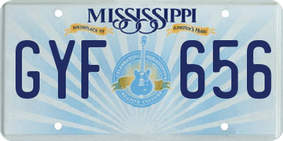 MS license plate GYF656