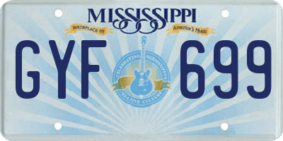 MS license plate GYF699