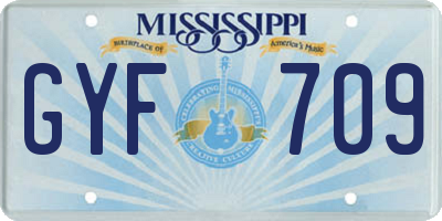 MS license plate GYF709