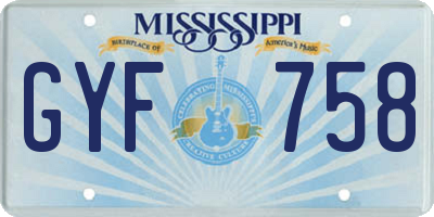 MS license plate GYF758