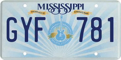 MS license plate GYF781