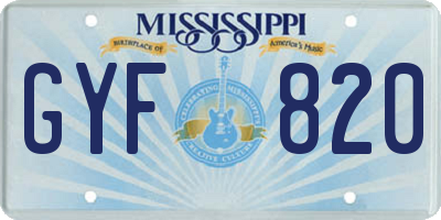 MS license plate GYF820