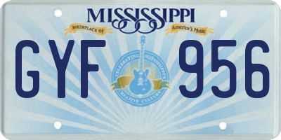 MS license plate GYF956
