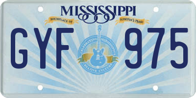 MS license plate GYF975