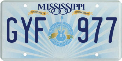 MS license plate GYF977