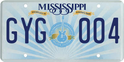 MS license plate GYG004