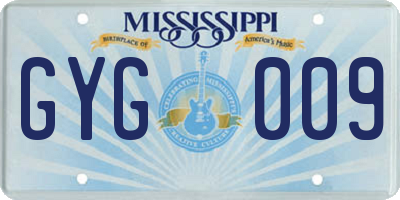 MS license plate GYG009