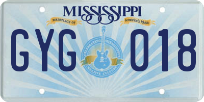 MS license plate GYG018