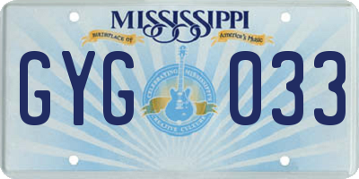 MS license plate GYG033