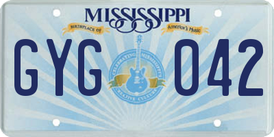 MS license plate GYG042