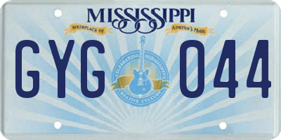 MS license plate GYG044